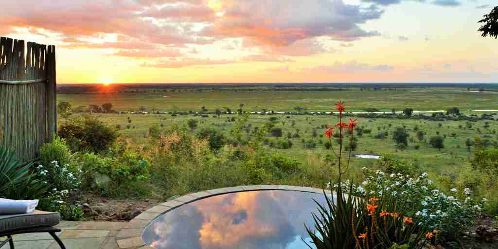 outside pool, chobe national park, botswana safaris