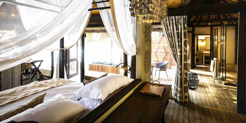 kings pool double bedroom view botswana yellow zebra safaris