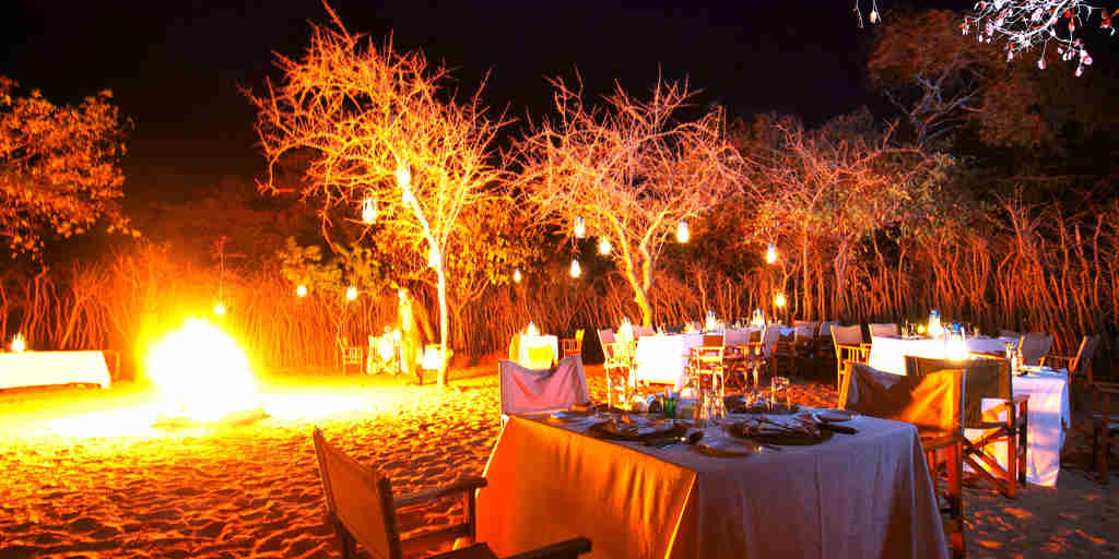 tarangire treetops lodge night dinner tanzania yellow zebra safaris