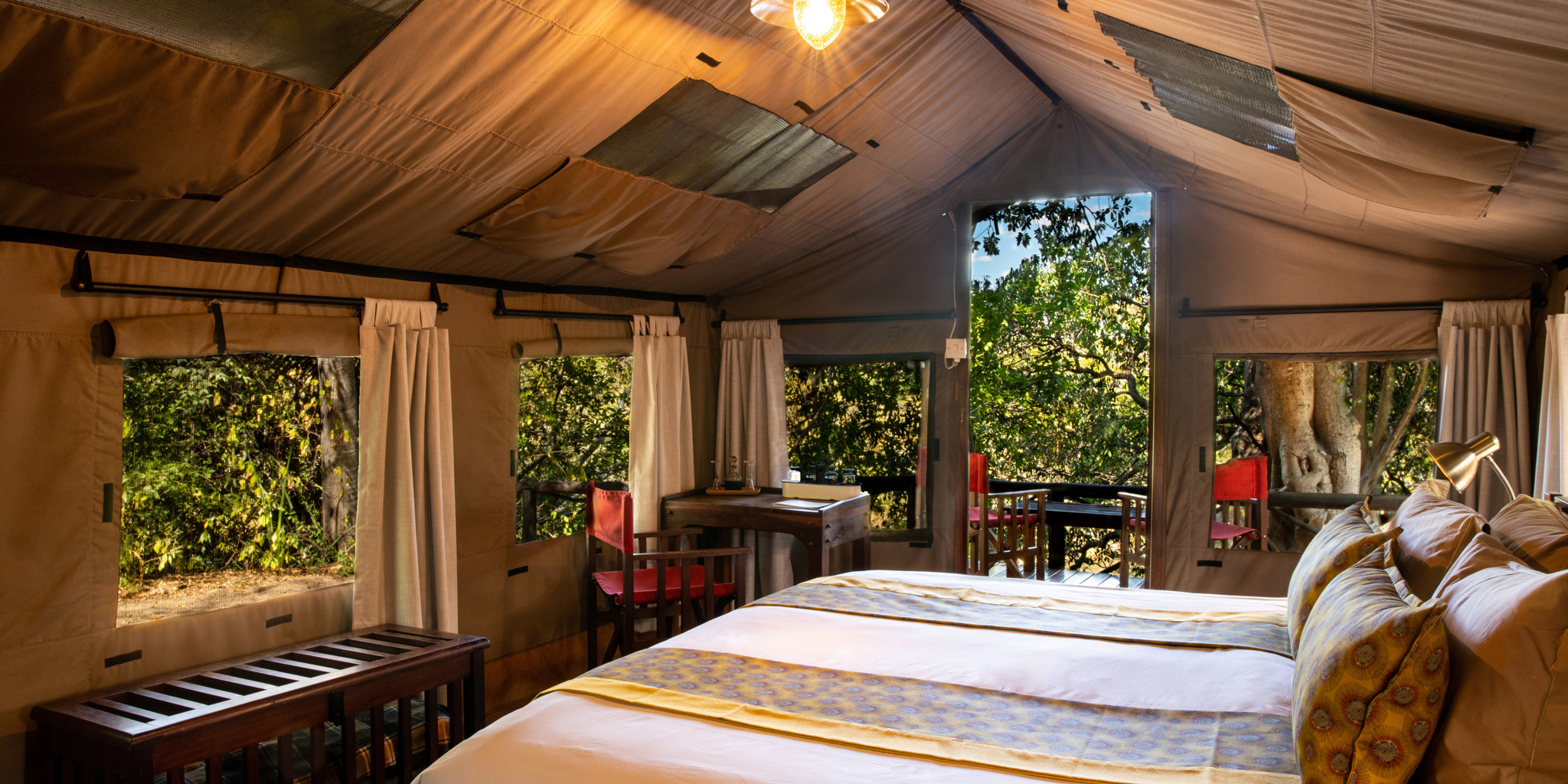 ichingo chobe river lodge bedroom botswana yellow zebra safaris