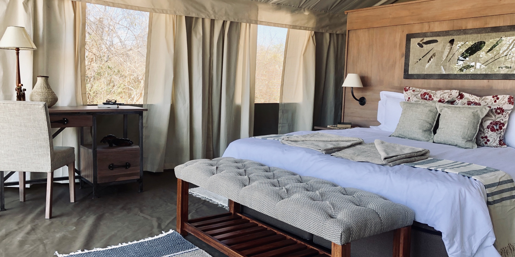 ingwe pans double room zimbabwe yellow zebra safaris