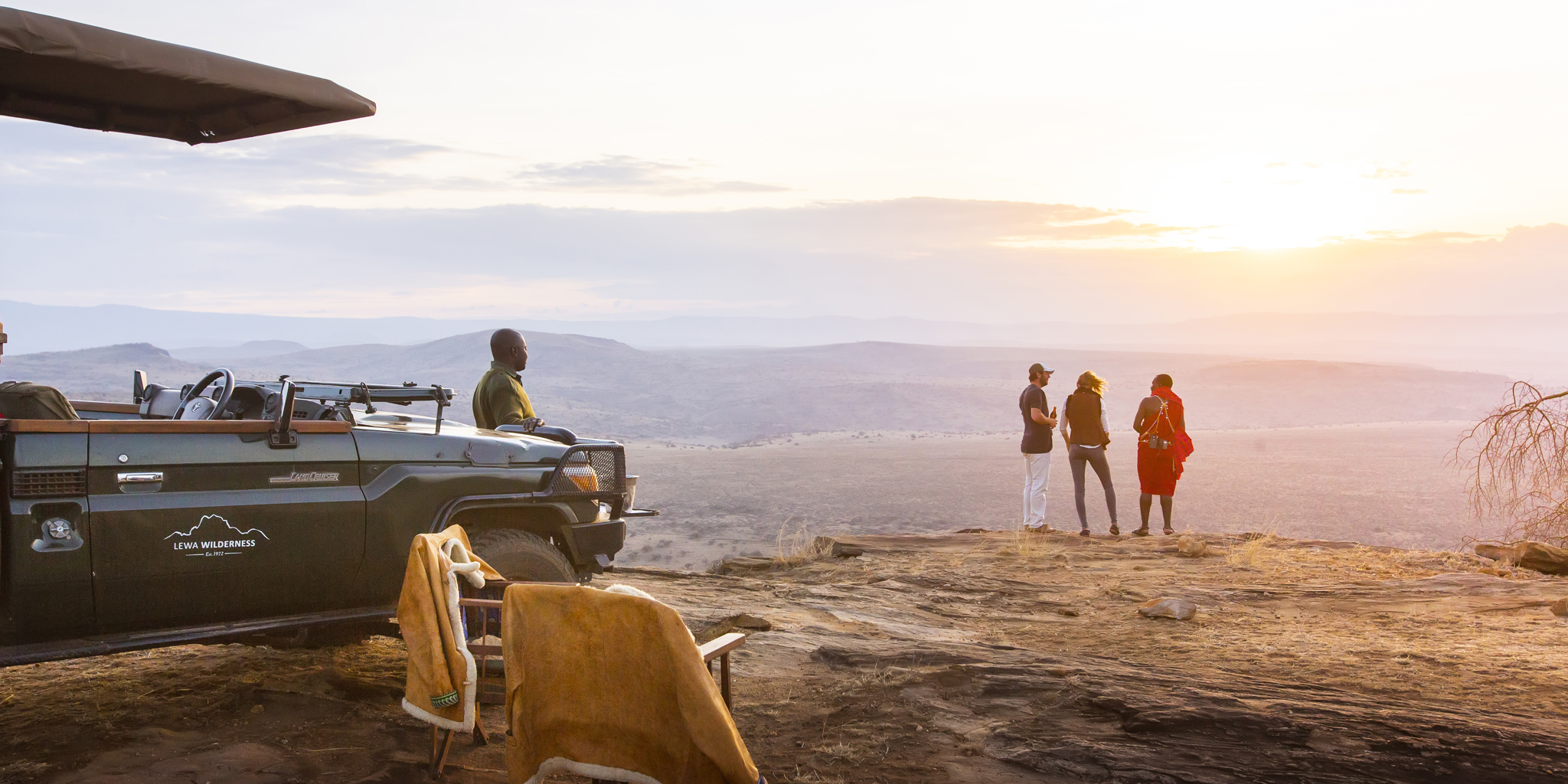 lewa wilderness sundowners kenya yellow zebra safaris
