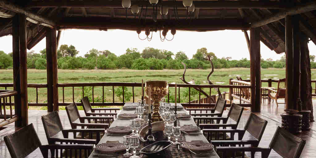 belmond khwai river lodge dining botswana yellow zebra safaris