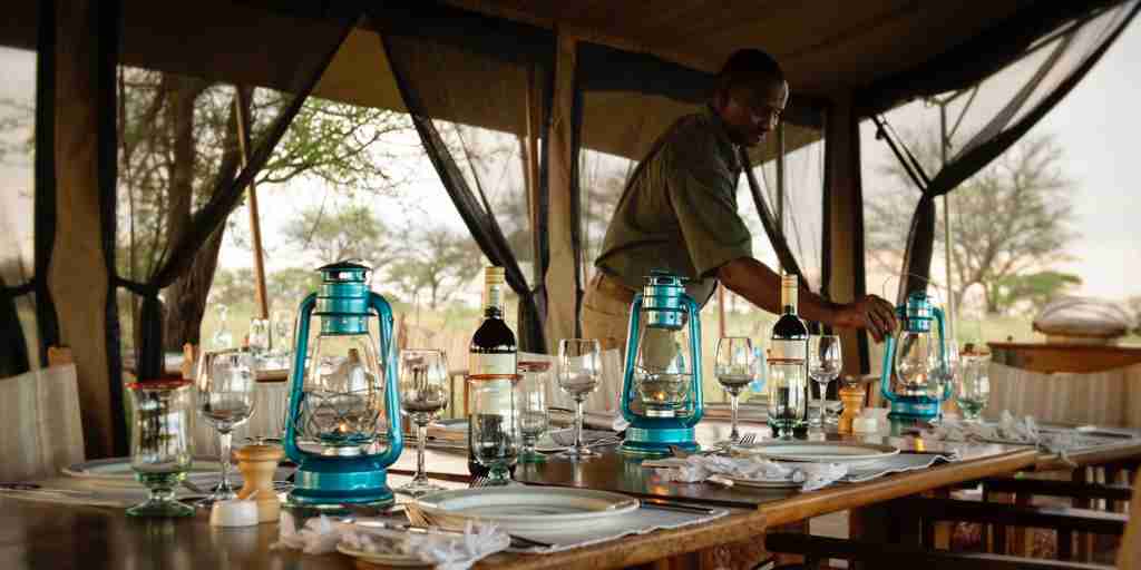 serengeti safari camp dining tanzania yellow zebra safaris