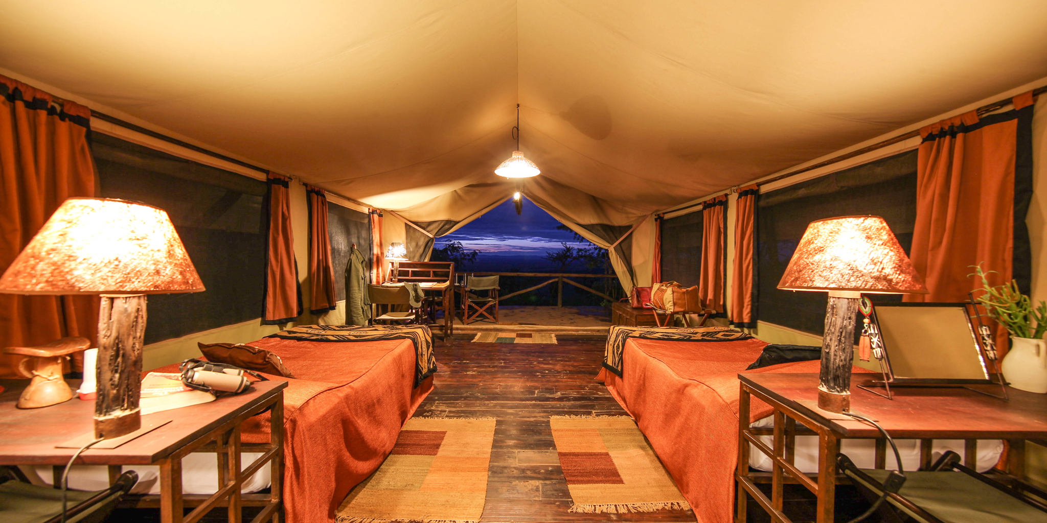 kilima camp twin room kenya yellow zebra safaris