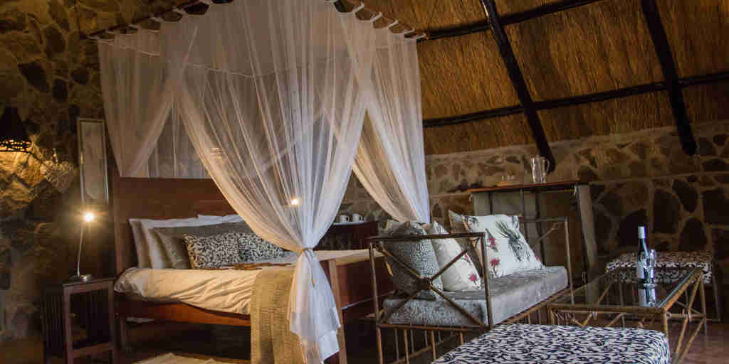big cave camp double bedroom zimbabwe yellow zebra safaris