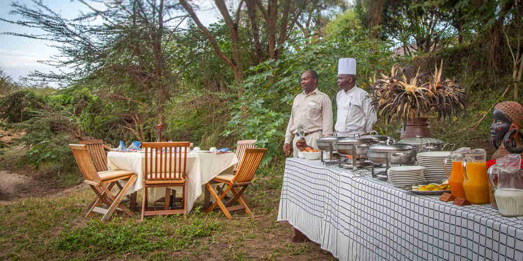 Tipilikwani Mara Camp bush dinner kenya yellow zebra safaris