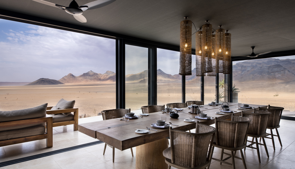 Indoor guest area andBeyond Sossusvlei  Yellow zebra safaris