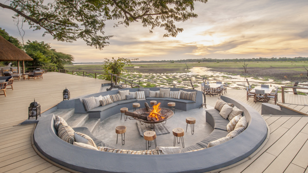 kafunta river lodge fireplace yellow zebra safaris