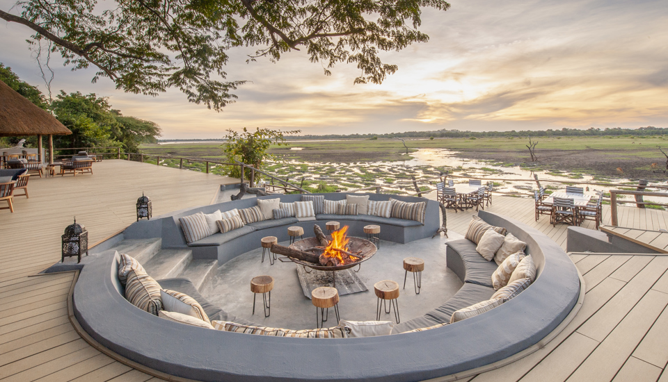 kafunta river lodge fireplace yellow zebra safaris