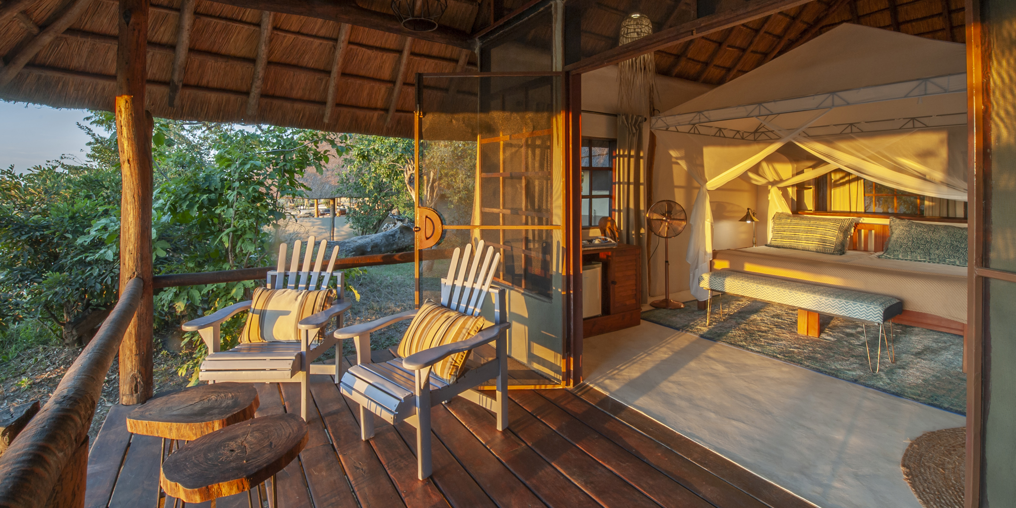 kafunta river lodge guestroom decking yellow zebra safaris