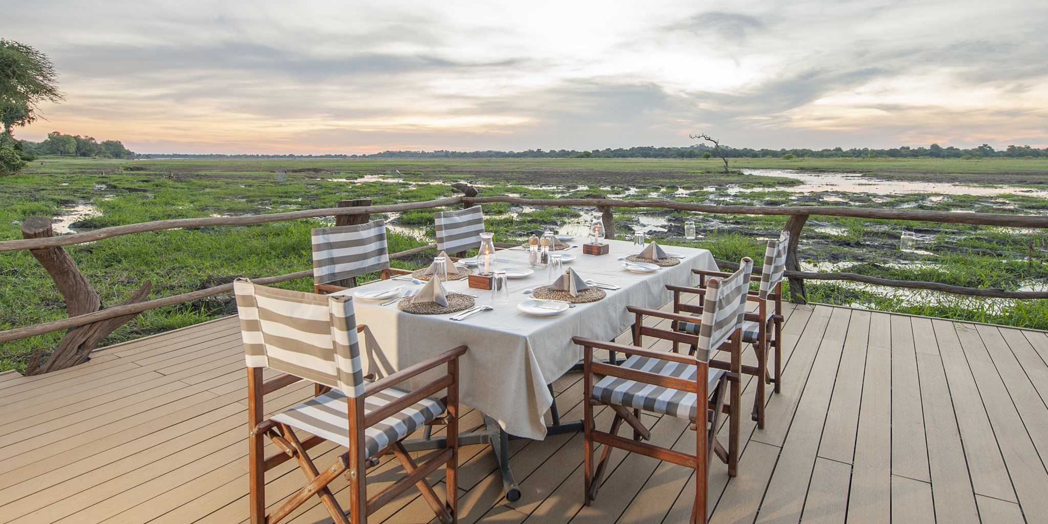 kafunta river lodge outside dining yellow zebra safaris