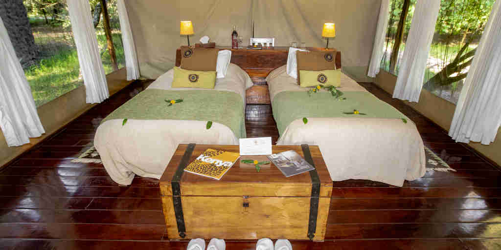 karen blixen camp twin bedroom kenya yellow zebra safaris