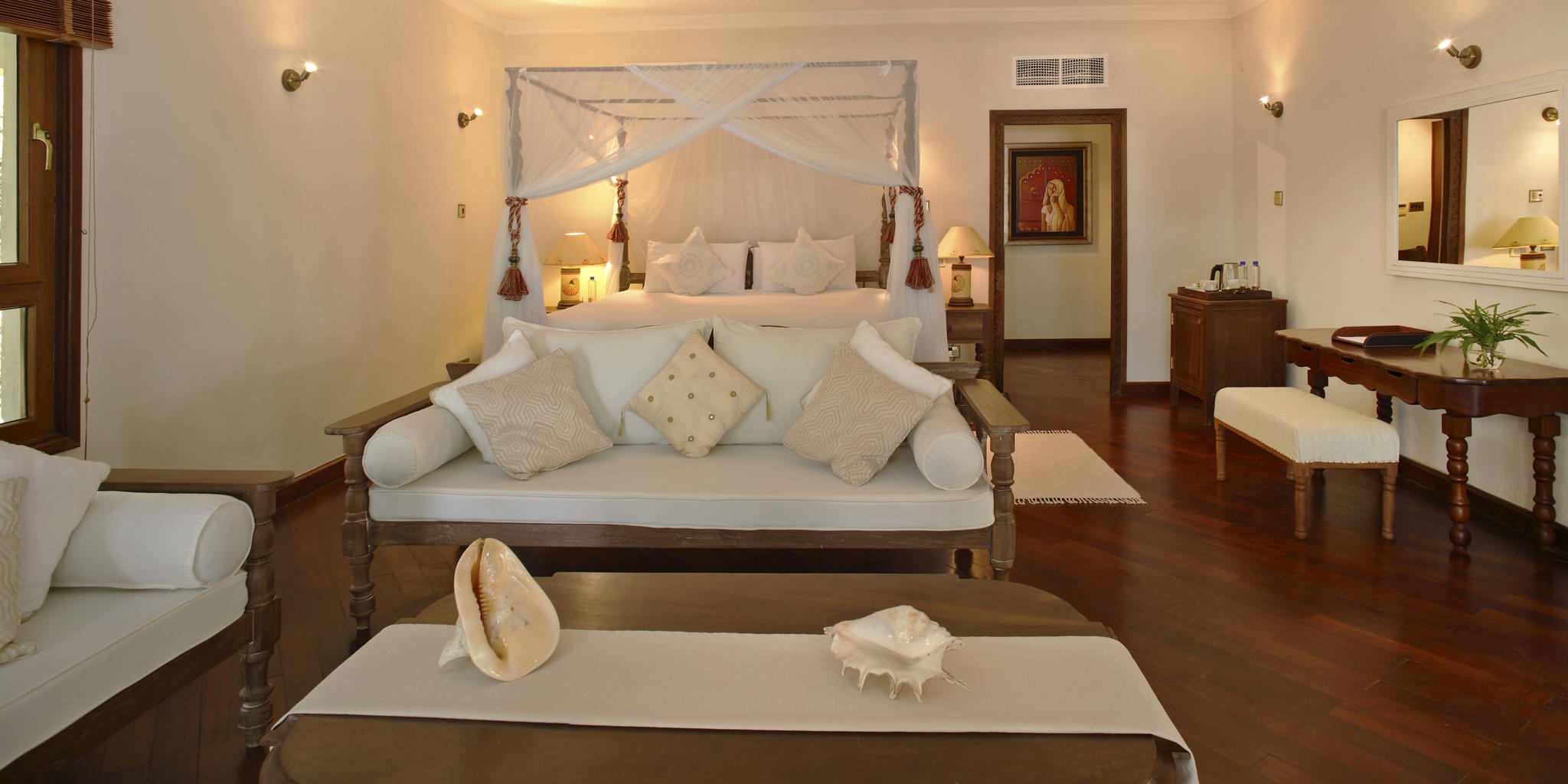 almanara boutique bedroom area balcony kenya yellow zebra safaris