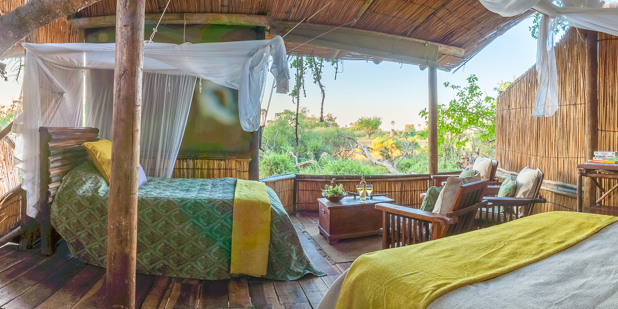 delta camp twin room botswana yellow zebra safaris