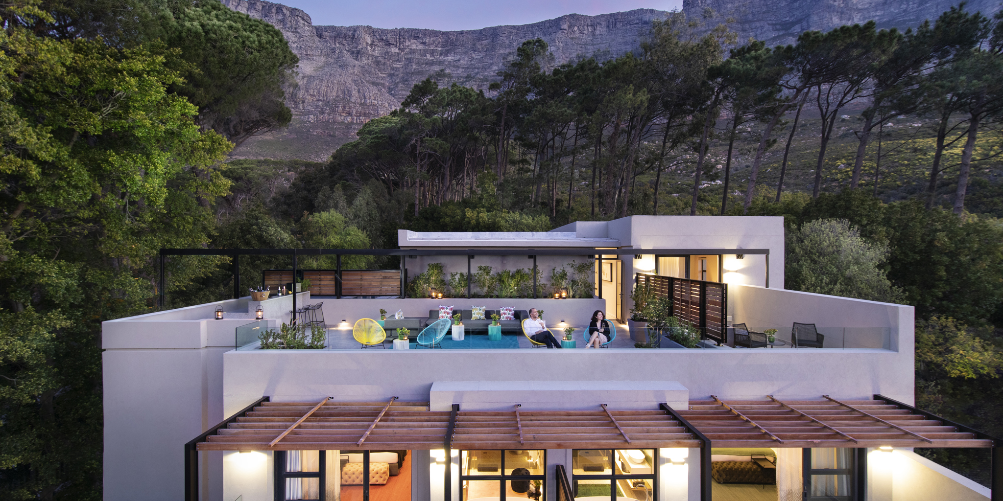 camissa house rootftop sundown south africa yellow zebra safaris