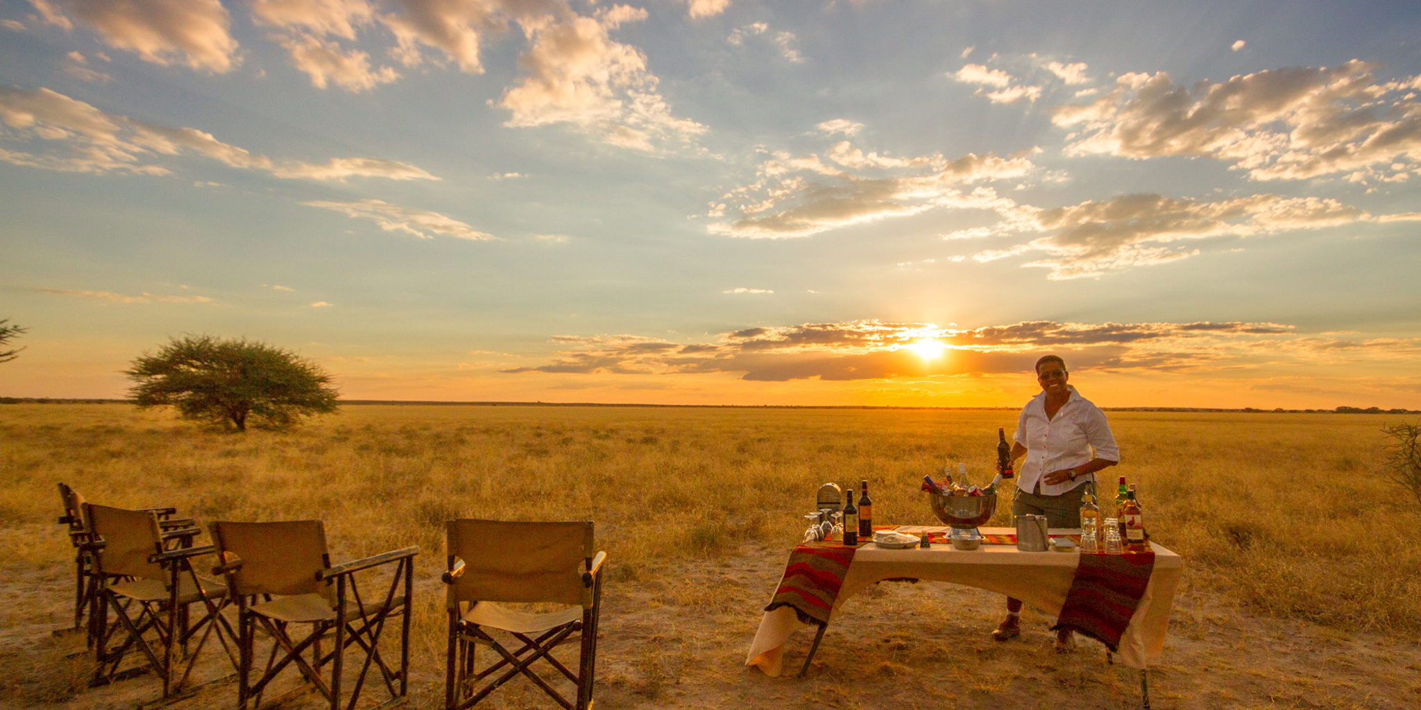 tau pan sundowners botswana yellow zebra safaris