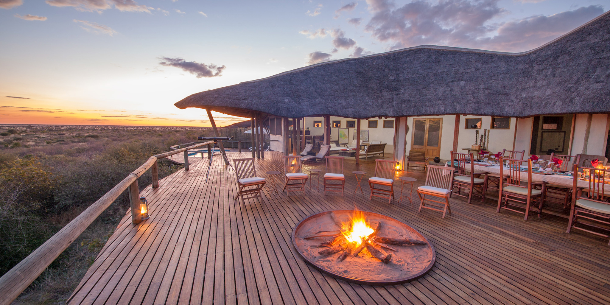 tau pan camp fire view botswana yellow zebra safaris