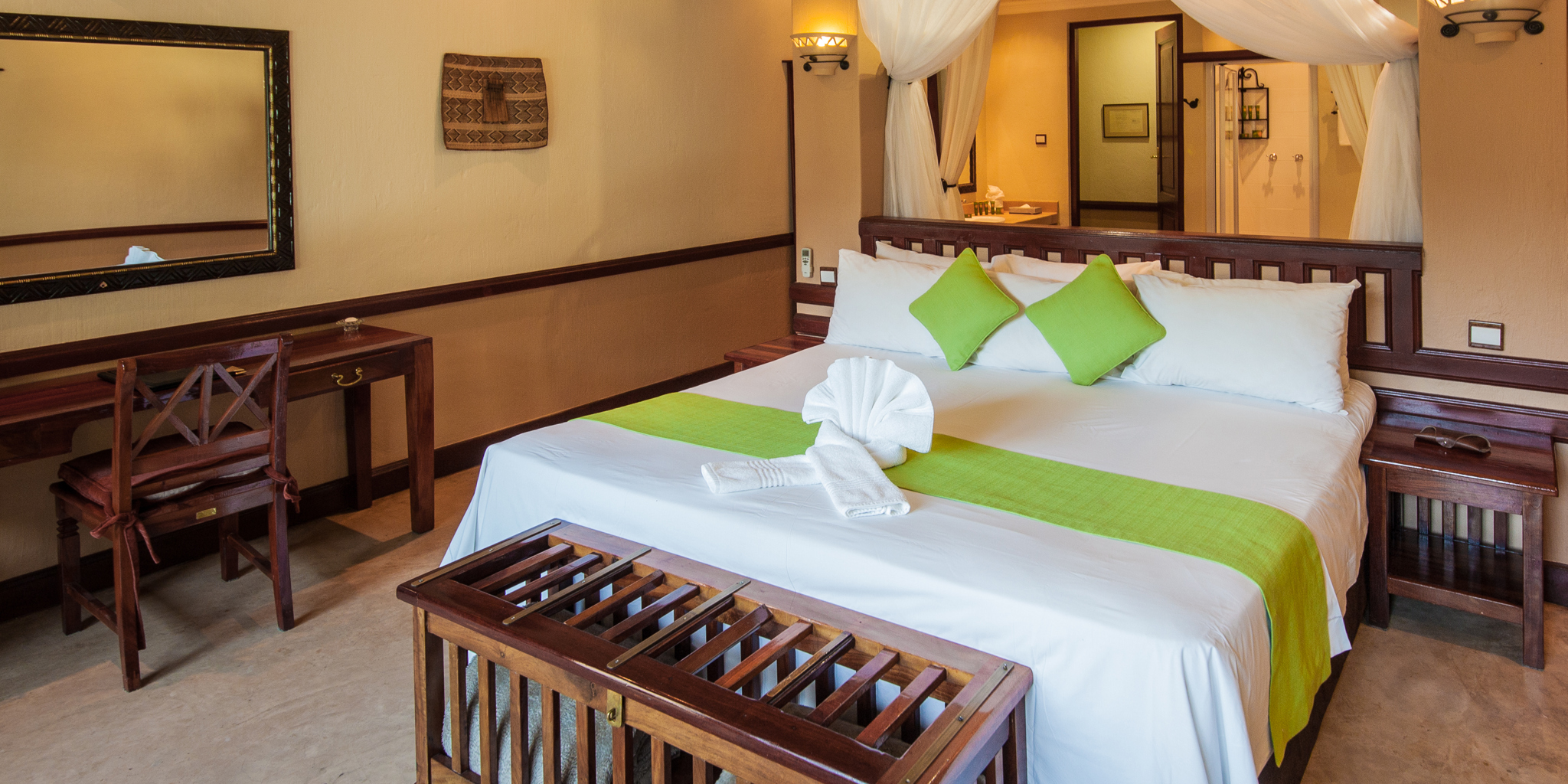 chobe safari double bedroom exterior botswana yellow zebra safaris