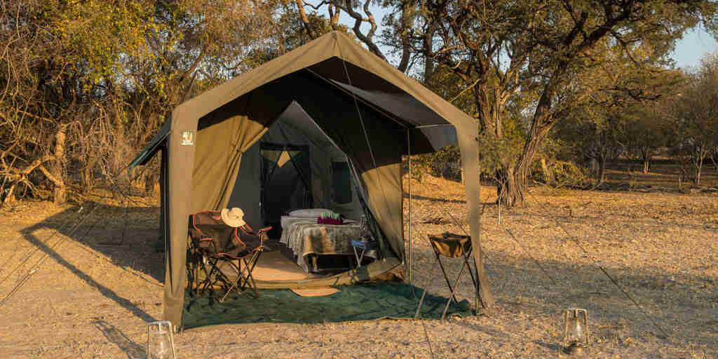 letaka safaris tent interior botswana yellow zebra safaris