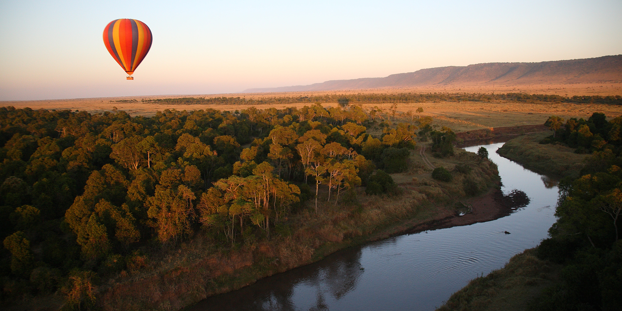 governors camp hot air balloon kenya yellow zebra safaris