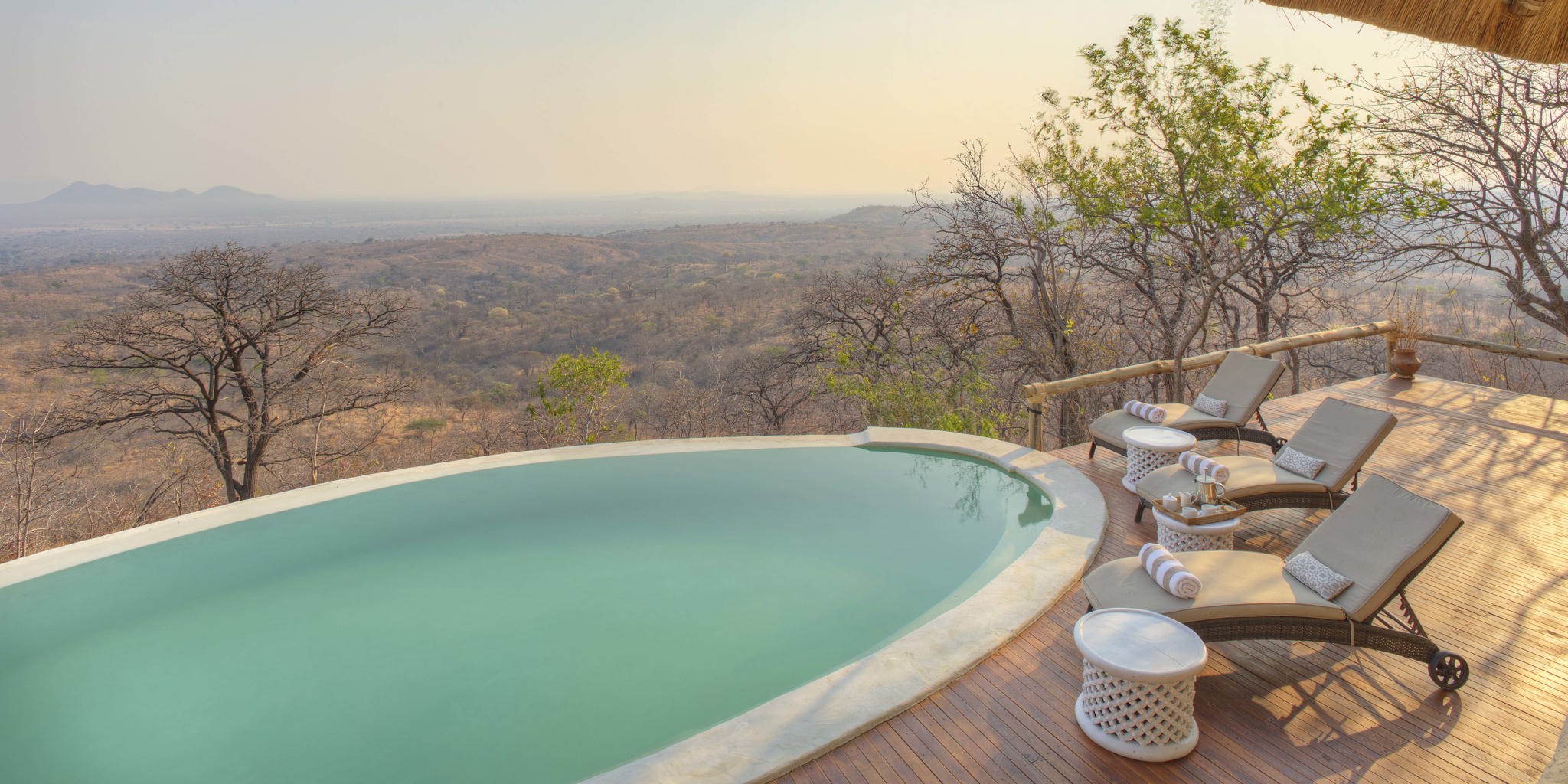 ikuka safari camp pool decking tanzania yellow zebra safaris