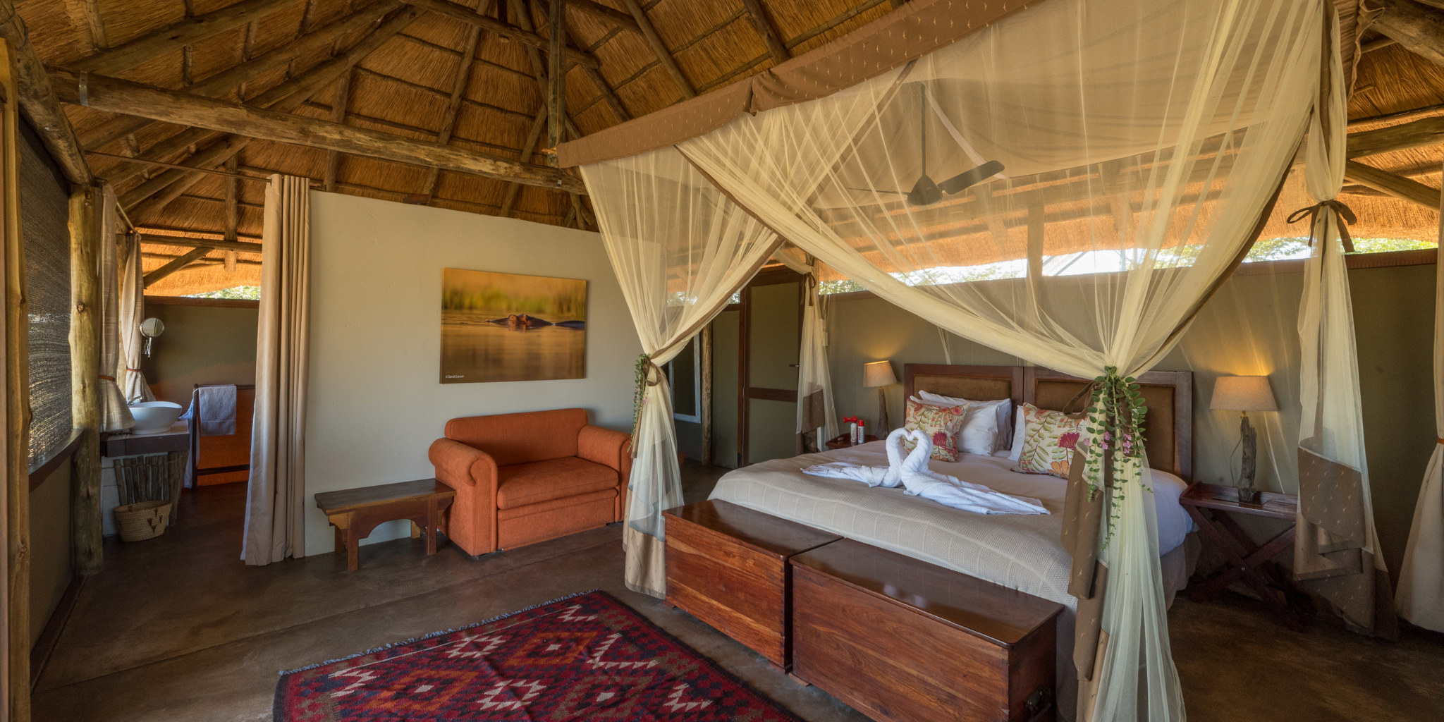 camp hwange double bed zimbabwe yellow zebra safaris