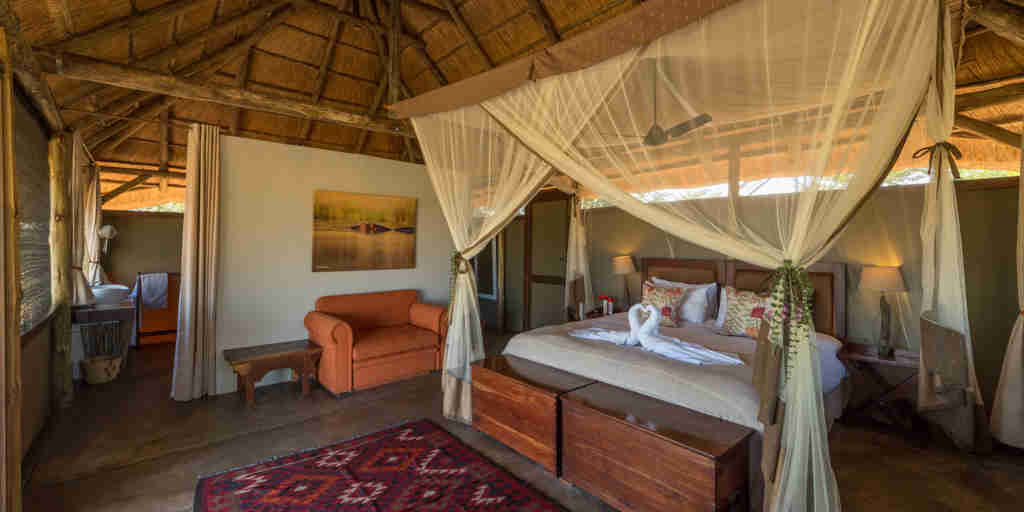 camp hwange double bed zimbabwe yellow zebra safaris