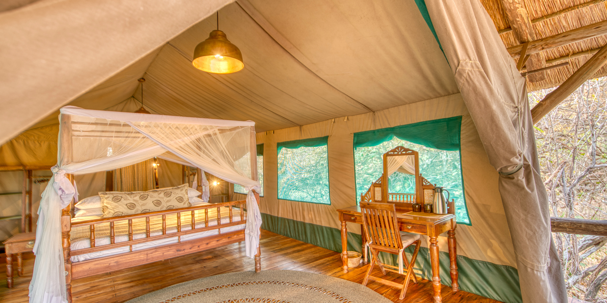 mbali mbali katavi double bedroom tanzania yellow zebra safaris