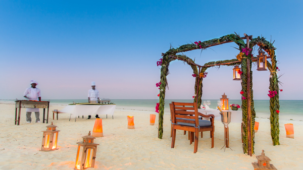 kisiwa beach dinner tanzania yellow zebra safaris