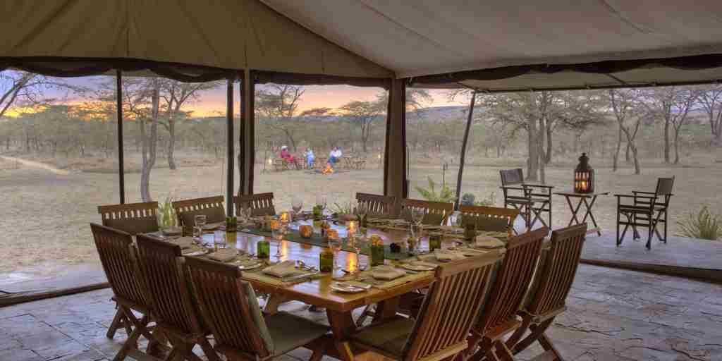 kicheche bush camp dining kenya yellow zebra safaris