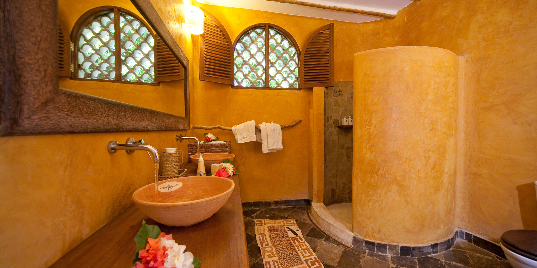 waterlovers bathroom kenya yellow zebra safaris