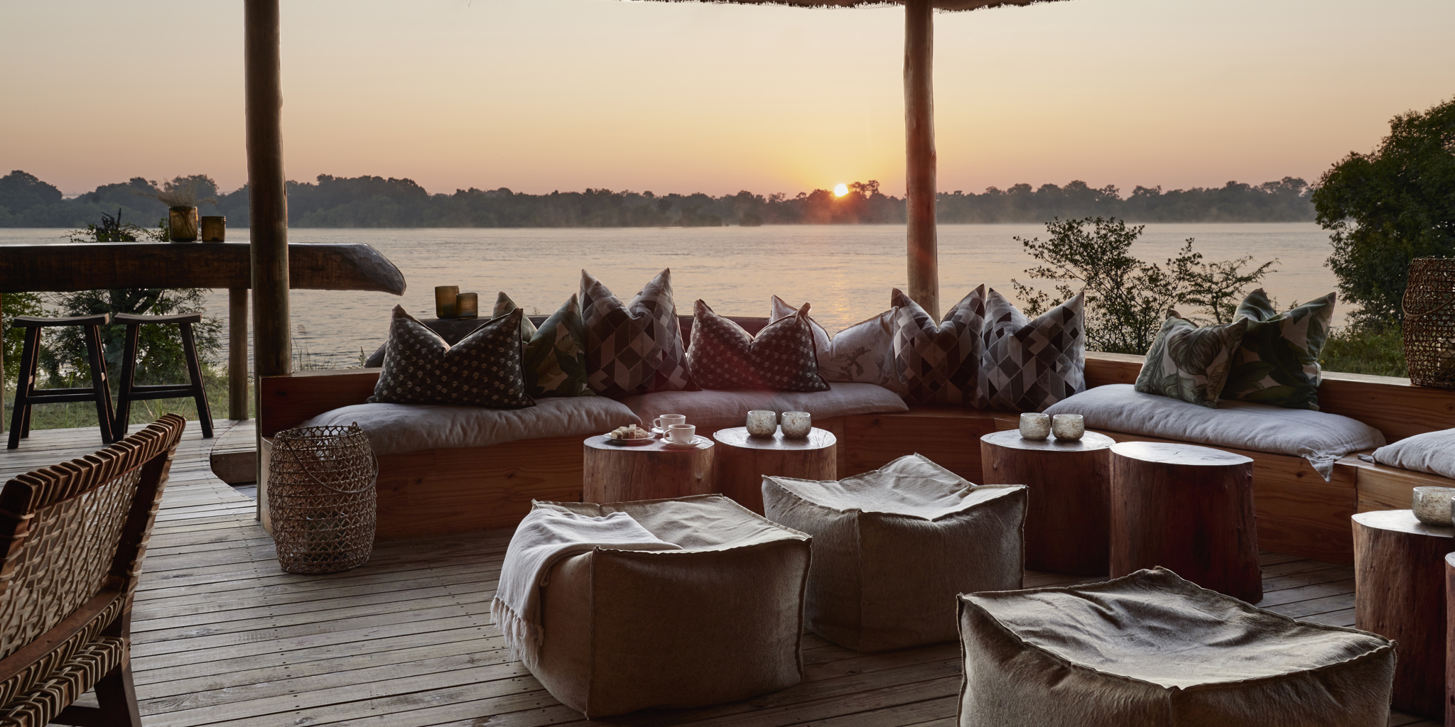victoria falls river lodge sunrise deck zimbabwe yellow zebra safaris