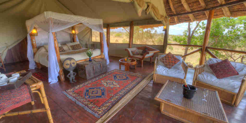 campi ya kanzi double bedroom kenya yellow zebra safaris