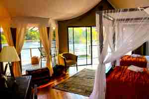 zambezi sands river camp twin room view zimbabwe yellow zebra safaris