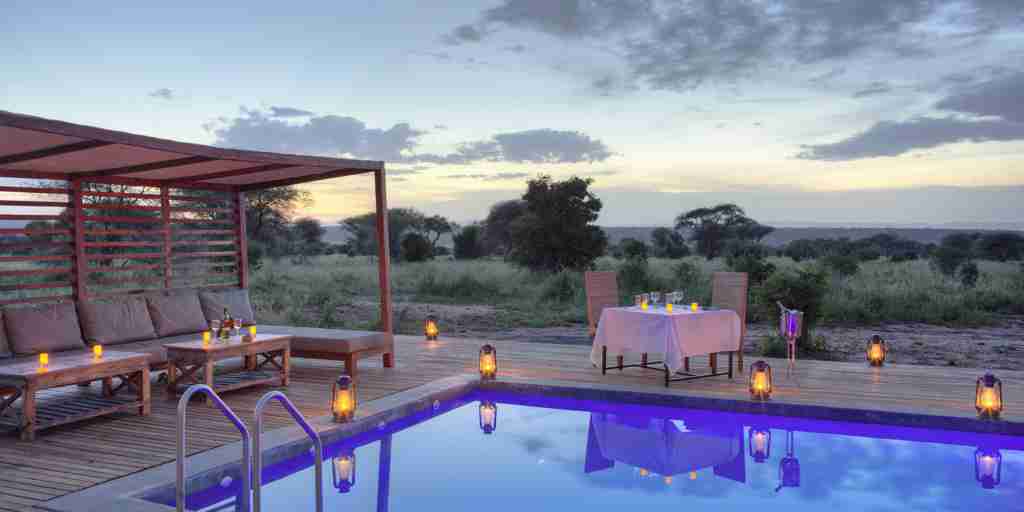 nasikia ndovu tented camp pool dining tanzania yellow zebra safaris