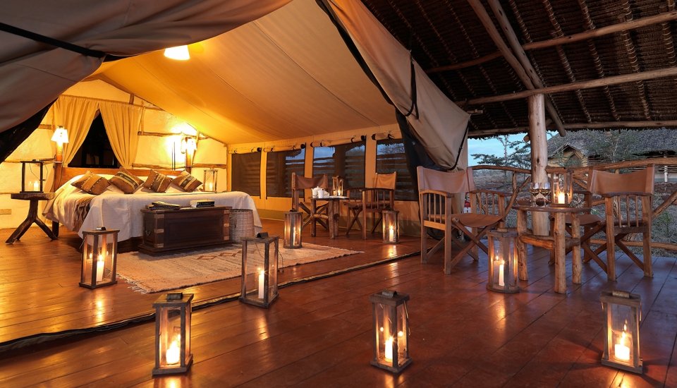 satao elarai bedroom tent kenya yellow zebra safaris