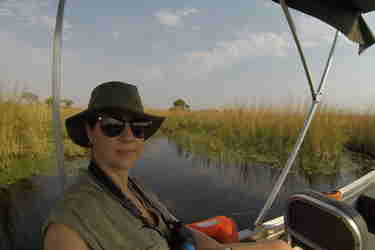 solo safari angela boat cruise delta botswana yellow zebra safaris