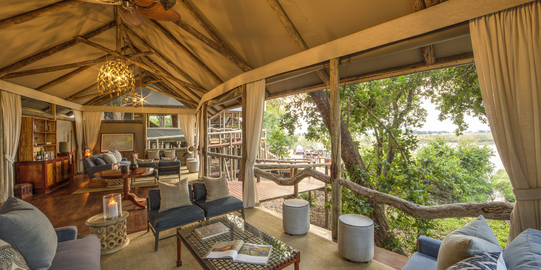 Main lounge Shinde Okavango Delta Botswana Yellow Zebra Safaris