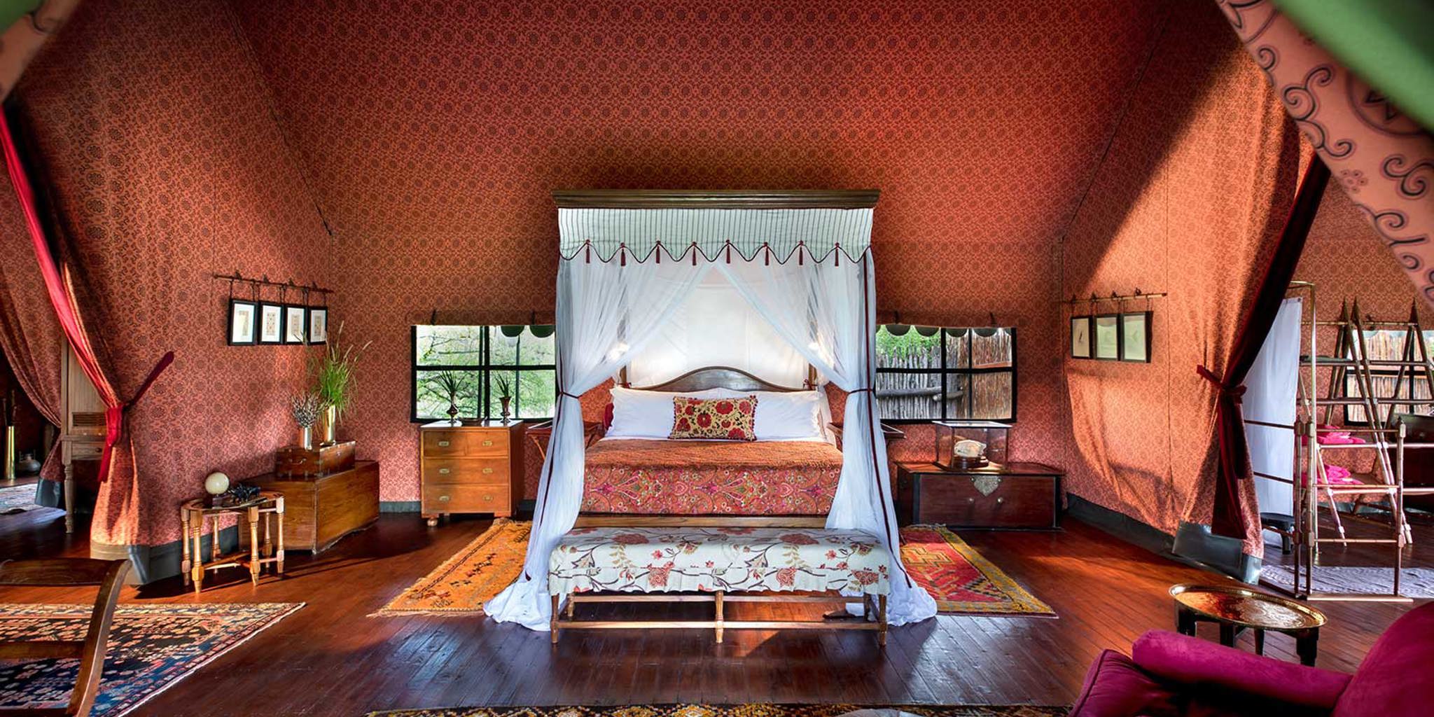 Tented bedroom at Jacks Camp, Botswana
