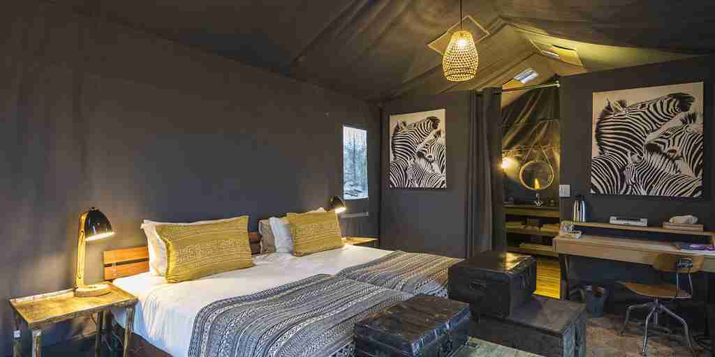 Guest bedroom at Linyanti Tented Camp