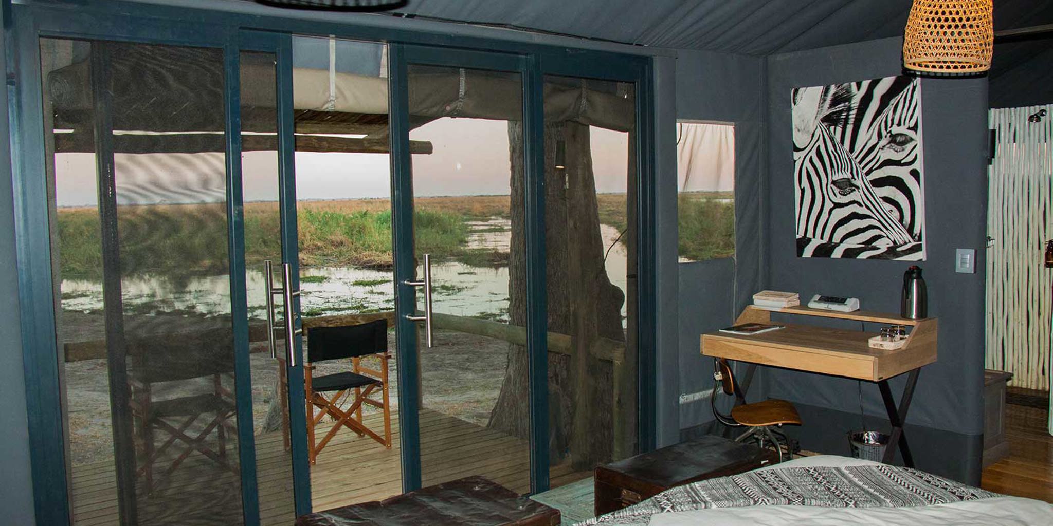 Guest tent at Linyanti Tented Camp, Botswana