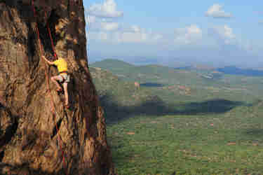 Rock climbing adventure with Karisia Walking Safaris