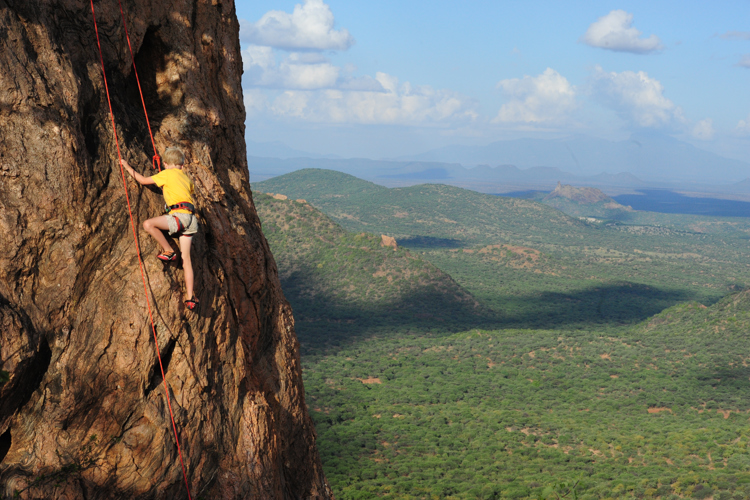 Rock climbing adventure with Karisia Walking Safaris