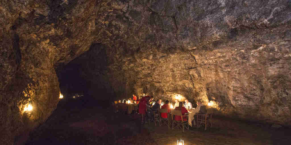 Cave dinner at Chyulu Club, Kenya