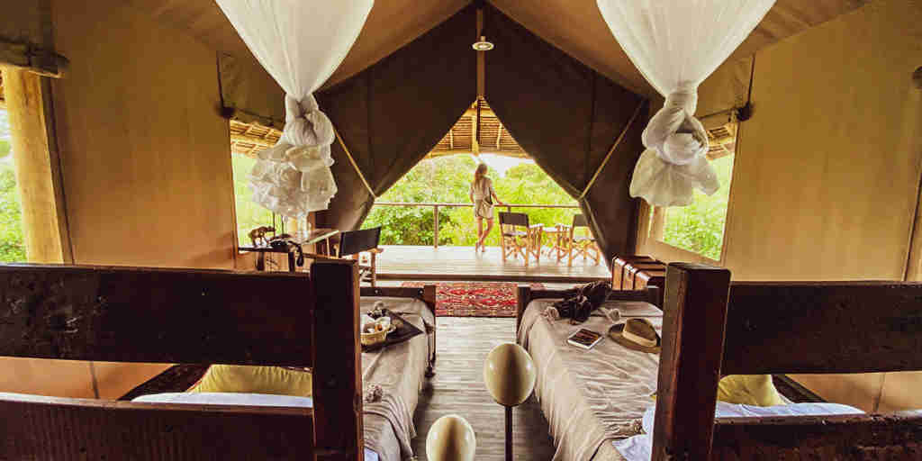 Luxury twin tent at Chyulu Club, Kenya