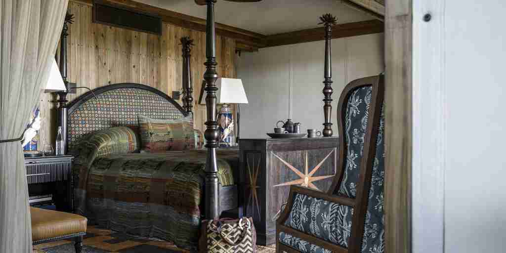 Bedroom suite at Xigera Safari Lodge, Botswana