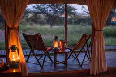 Bedroom veranda, Serengeti Pioneer Camp, Tanzania