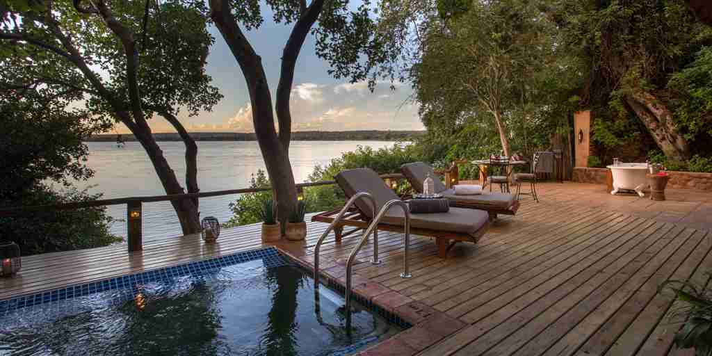 Tongabezi lodge swimming pool, Zambia