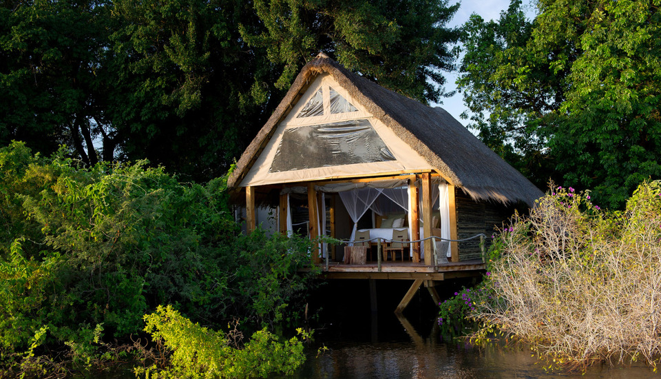 Tented bedrooms, Sindabezi, Victoria Falls, Zambia